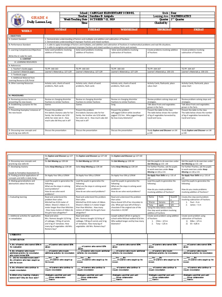 Grade 4 dll quarter 2 week 7 download free pdf flashcard cognition
