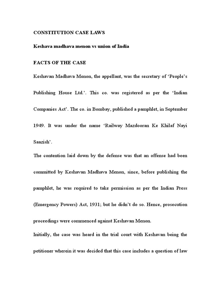 Constitution 1 Case Laws PDF Constitution First Amendment To The