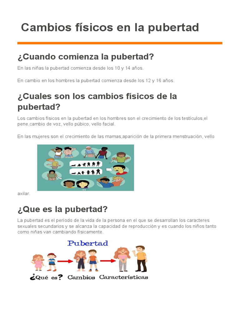 Cambios físicos en la pubertad | PDF