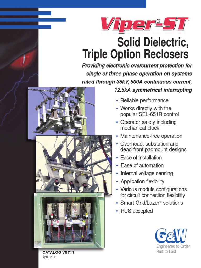 Viper-ST Solid Dielectric Reclosers | PDF | Transformer | Insulator ...