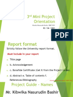 3rd Mini Project Orientation