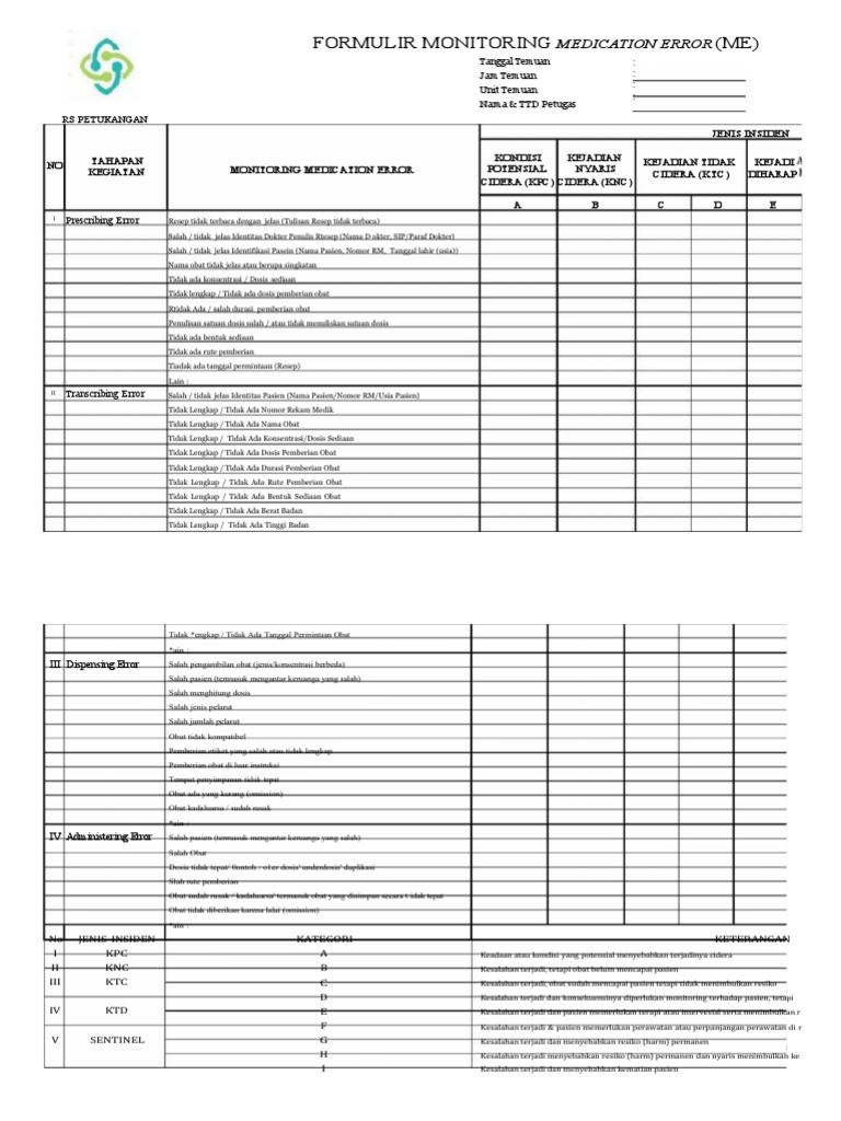 Formulir monitoring medication error pdf