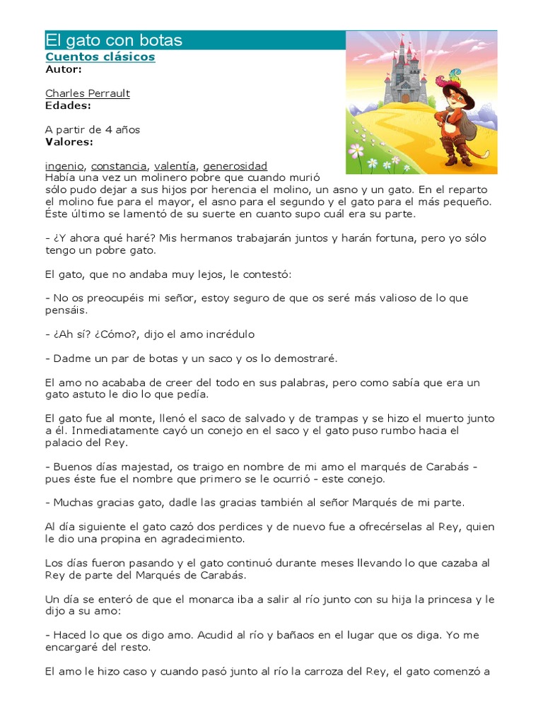 El Gato Con Botas Pdf
