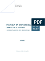 Nacrt Strategije Za Digitalizaciju Obrazovnog Sistema 2022 2027
