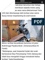 Seorang Tewas, Satu Patah Tulang Karena Tabrakan Beruntun Tiga Mobil Dan Satu Motor Di Baso - ANTARA News Sumatera Barat