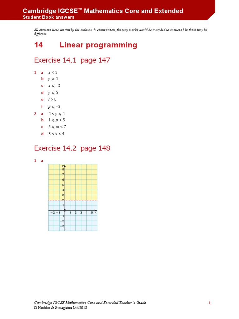 CH-14 Linear Programming (Answers) | PDF | Educational Institutions ...