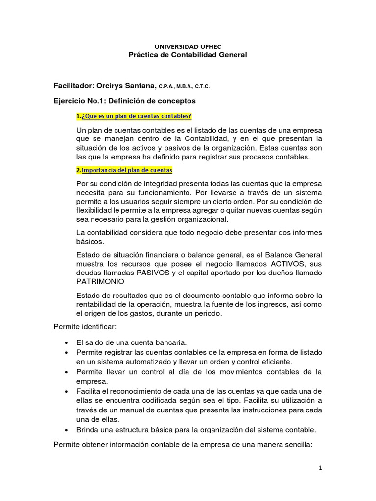 Plan de Cuentas Contables: Guía Completa | PDF | Contabilidad | Economias