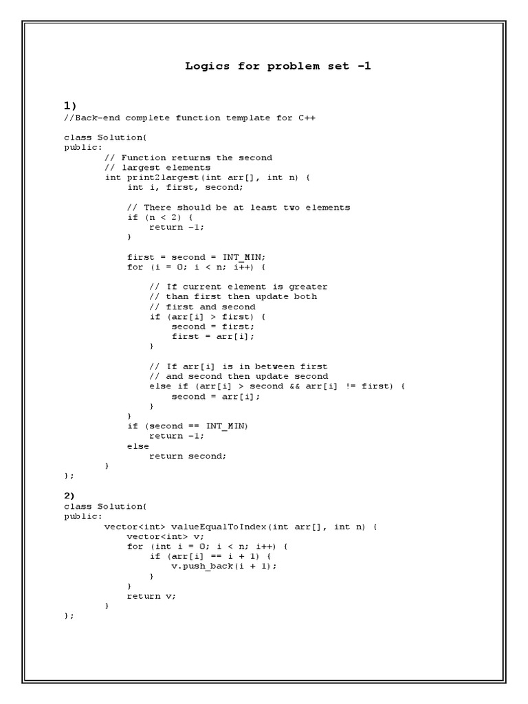 Logics For Problem Set | PDF | Queue (Abstract Data Type) | C++