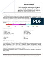 Experimento - Testando A Acidez Ou Basicidade de Alguns Produtos Atraves Do Extrato de Repolho Roxo