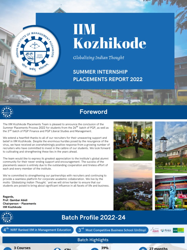 PGP Placement 2022 PDF Internship Job Hunting