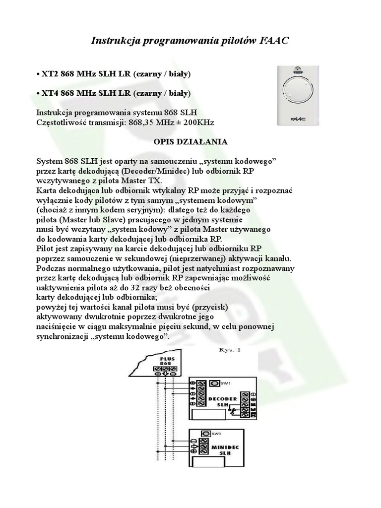 Faac RP 868 SLH | PDF