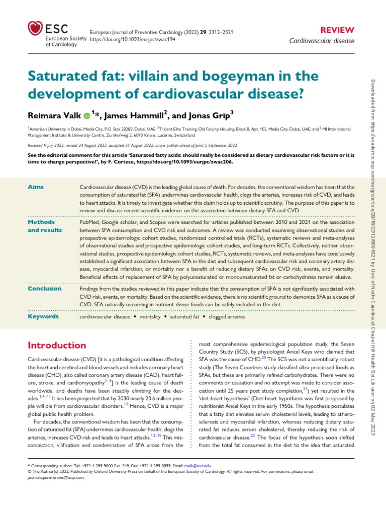 Saturated fat- villain and bogeyman in the development of ...