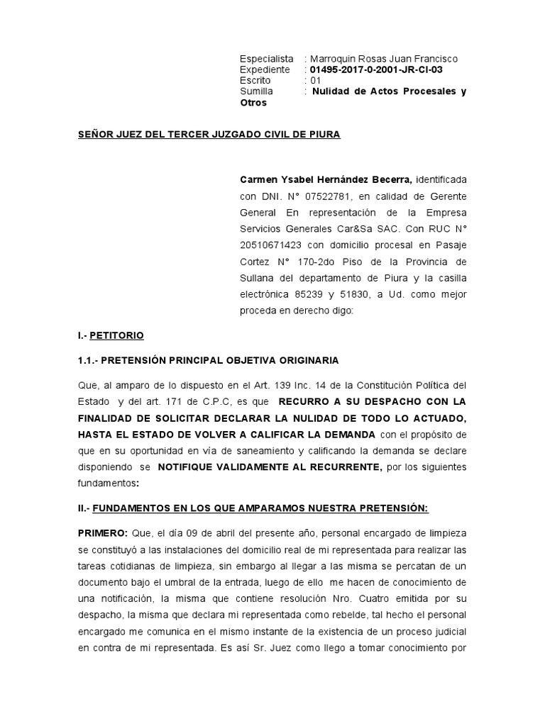 Nulidad de Acto Procesal Antes de Sentencia | PDF | Debido al proceso