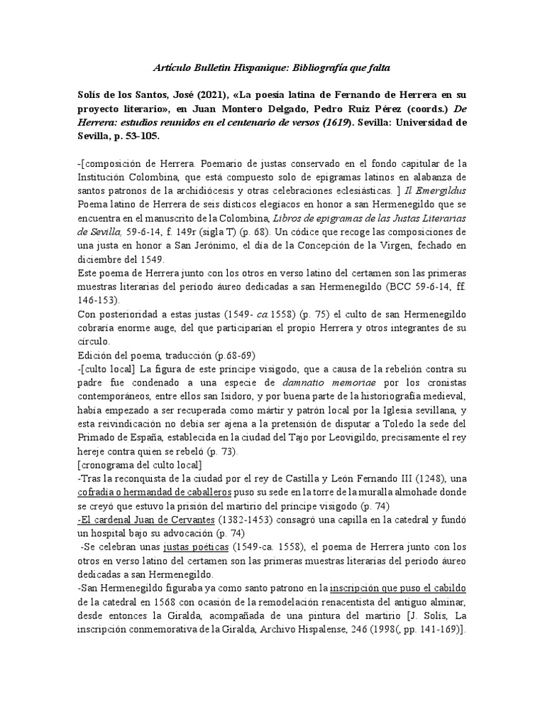Bibliotegradfia Bulletin Hispanique PDF Sevilla España