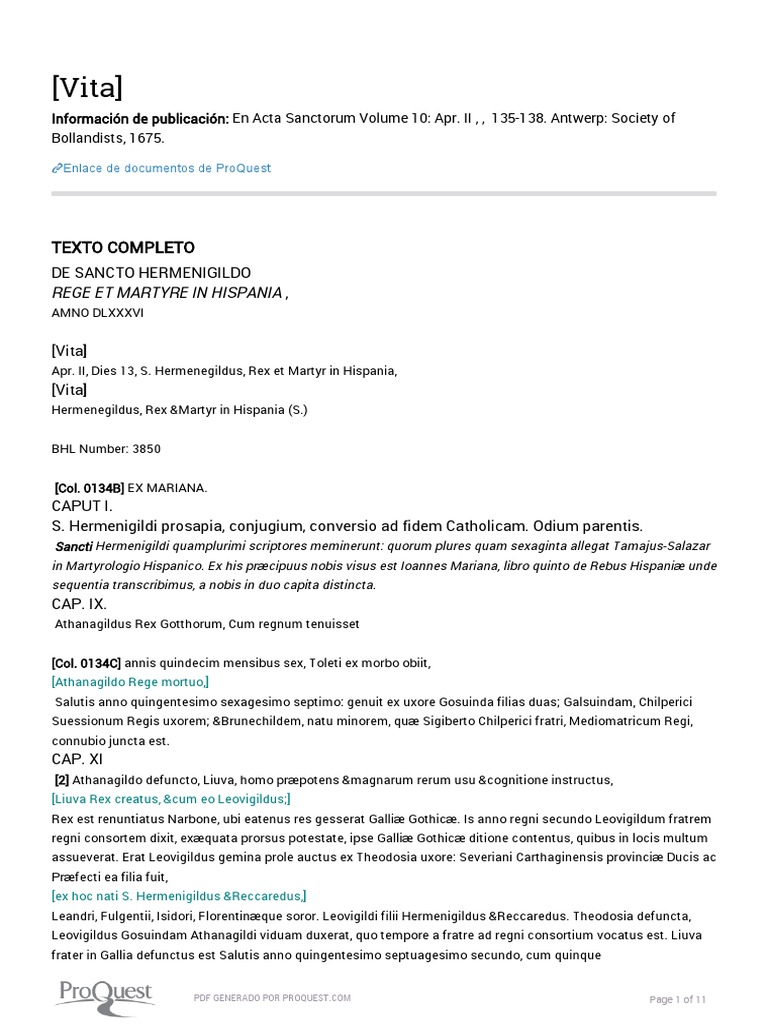 Acta Sanctorum Hermenegildo PDF