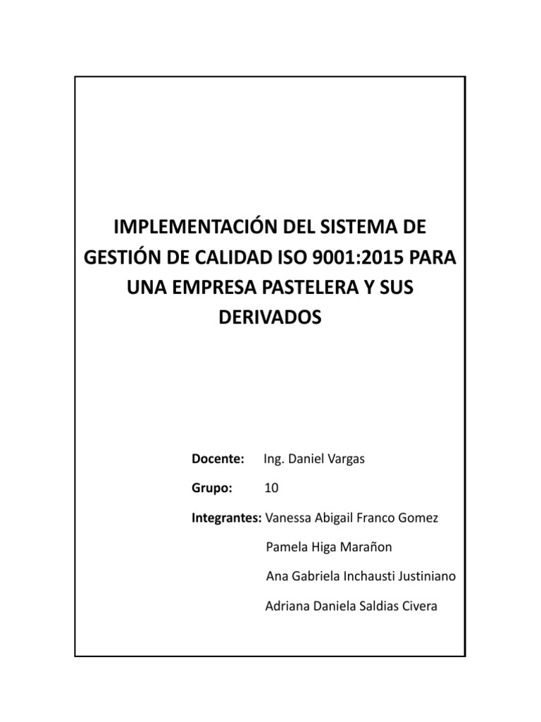 Auditoría ISO 19011 en Pastelería | PDF | Calidad (comercial) | Sistema ...