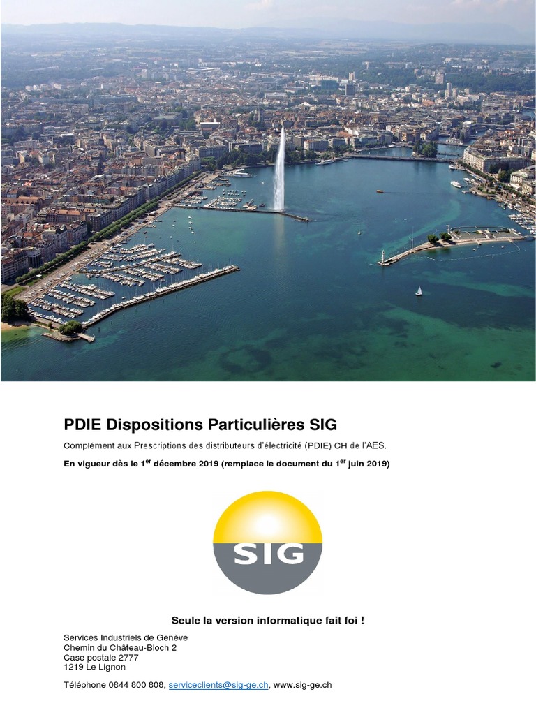 PDIE Dispositions Particulieres SIG 2019 | PDF | Électrotechnique ...