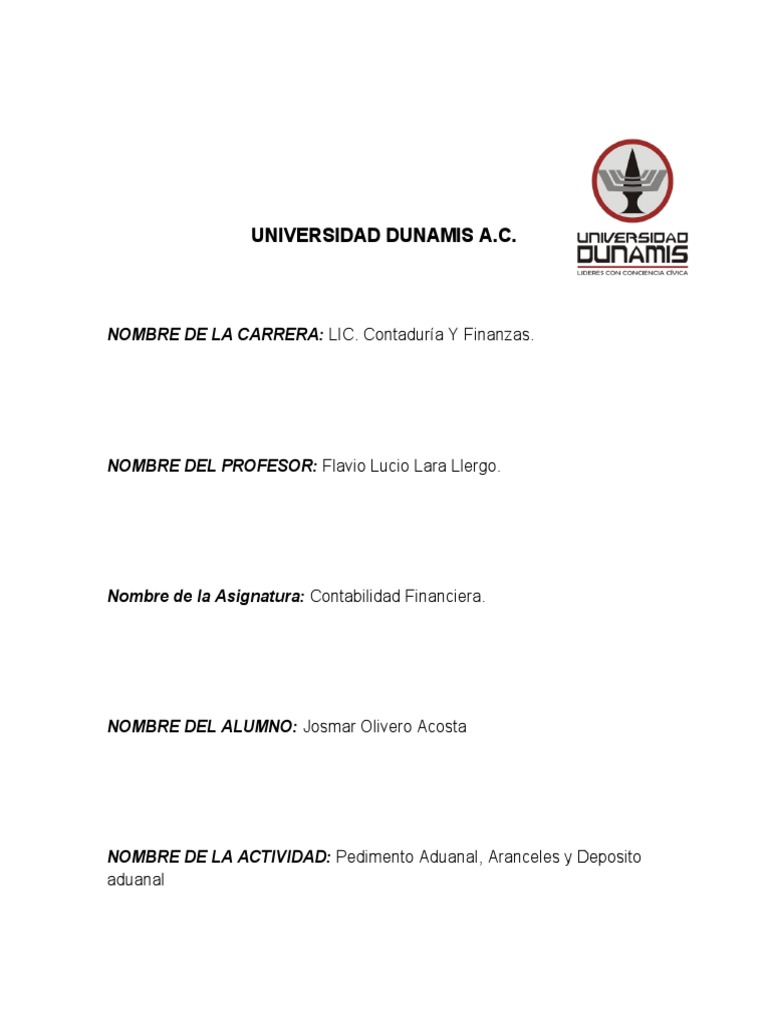 Pedimento Aduanal Pdf Aduana Arancel