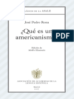 Qué Es Un Americanismo - José Pedro Rona