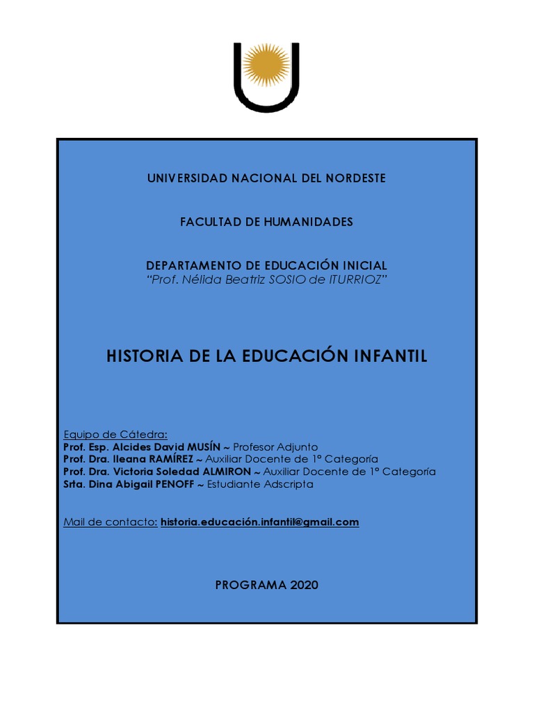 Historia de la Educación Infantil 2020 | PDF | Educación de la primera ...