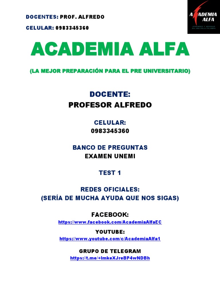 Alpha Test Matemáticas - Academia Alfa | PDF | Software móvil ...