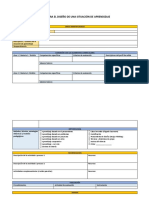 Tabla para El Diseño de Una Situación de Aprendizaje