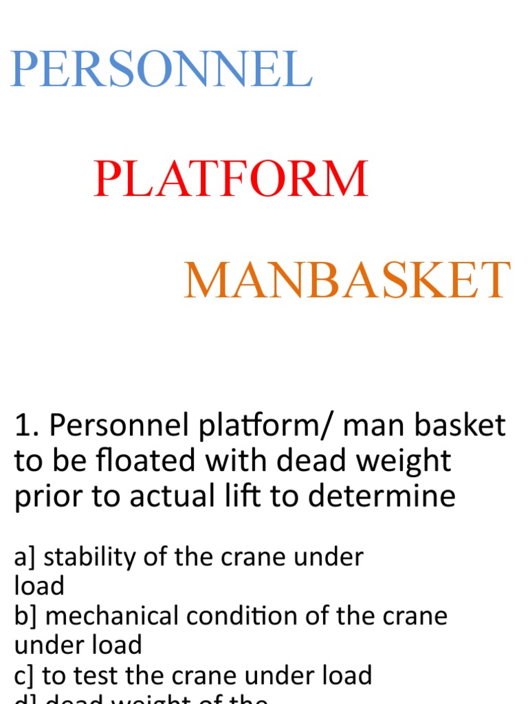 Personnel Platform Safety Guidelines | PDF | Crane (Machine ...