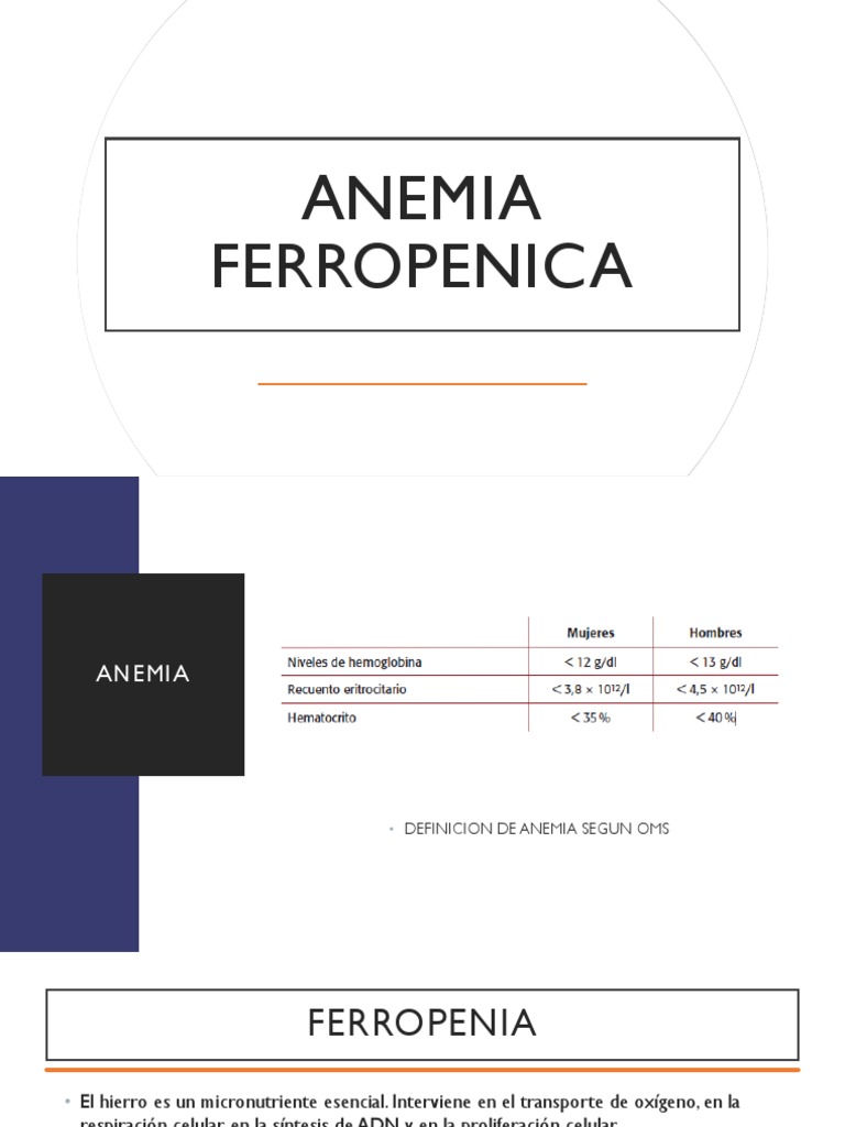 Anemia Ferropenica y Megaloblastica PDF Vitamina B12 Hierro