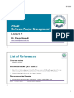 CS442 Software Project Management: List of References