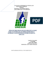 Contabilidad Tema Iii Principios Que Establecen La Base para Cuantificar Las Operaciones de La Entifadad y Los Eventos Economicos Que La Afectan