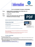 Bizhub C764 C654 C554 C454 C364 C284 C224 Service Mode Procedure and Password and Admin Password V2