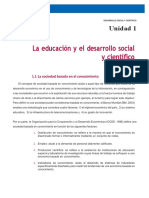 Unidad 1 la educacion y el desarrollo social y cientifico