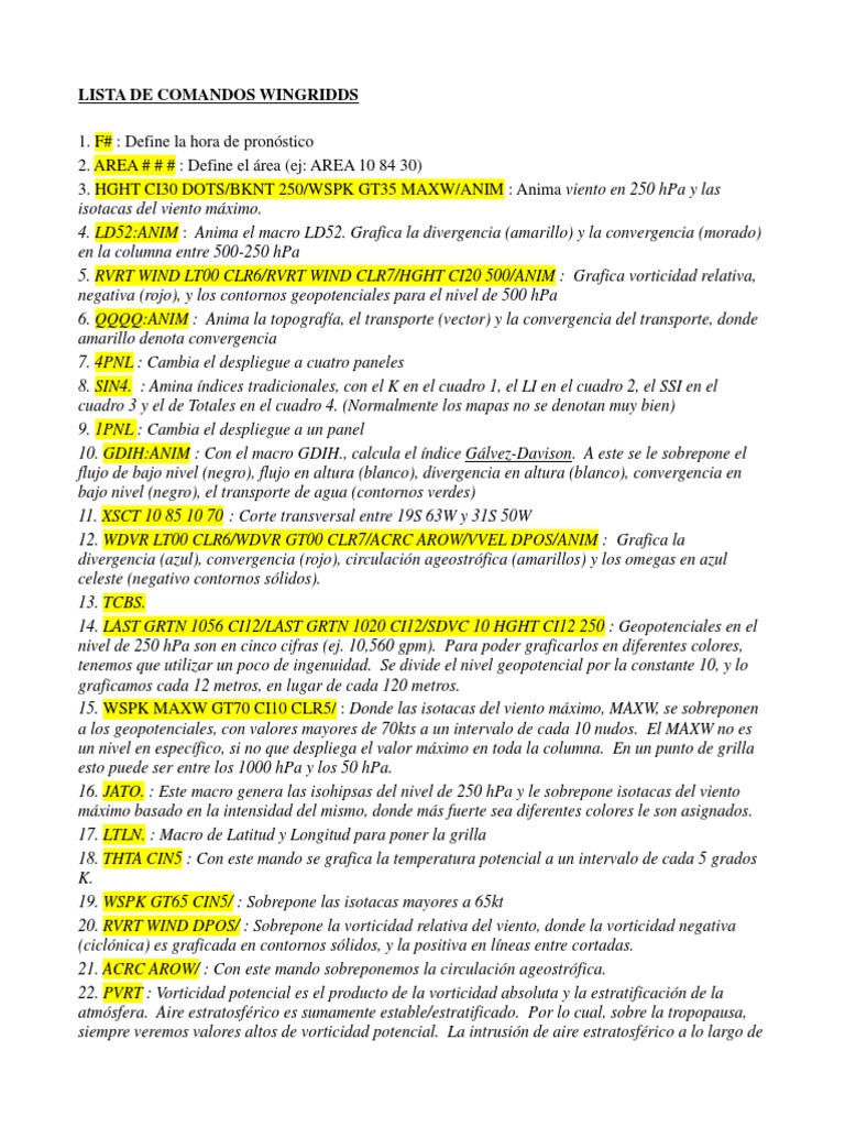 Lista de Comandos | PDF