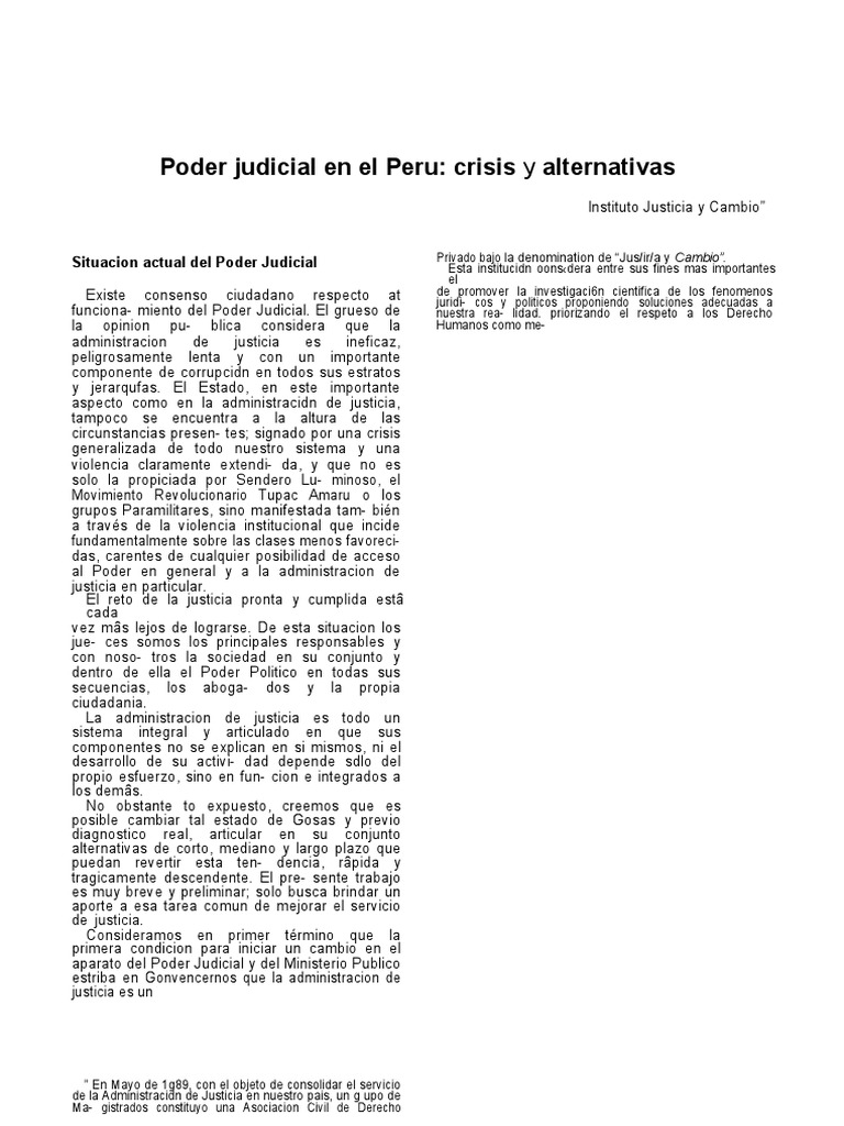 Poder Judicial Crisis y Alternativas | PDF | Judicaturas | Juez