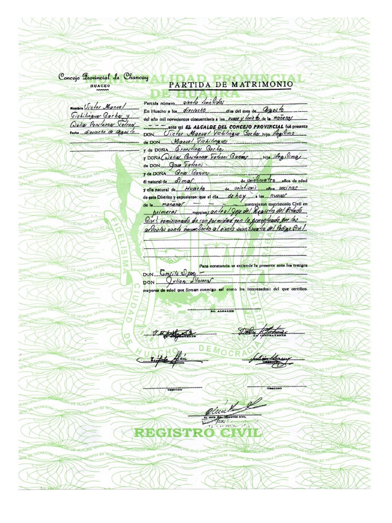 Partida de Matrimonio | PDF