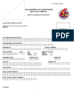 The University of Nottingham Malaysia Campus: Health Examination Report