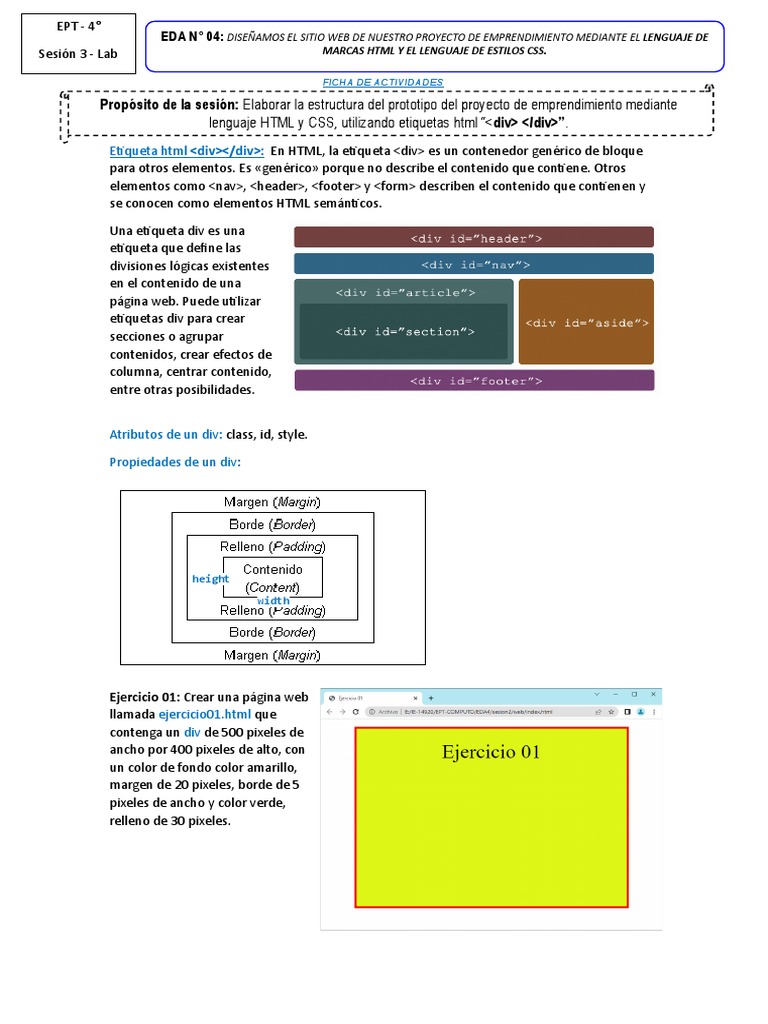 Ejercicios Div | PDF | HTML | Consorcio Mundial de la red