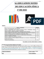 Physical Education Notes Apuntes de Educación Física 3º de Eso