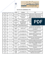 Oral Contributions