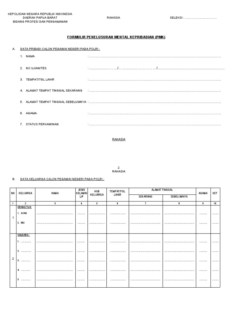 Blangko PMK New | PDF
