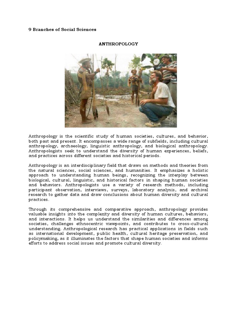 Overview of 9 Social Science Branches | PDF | Linguistics | Anthropology