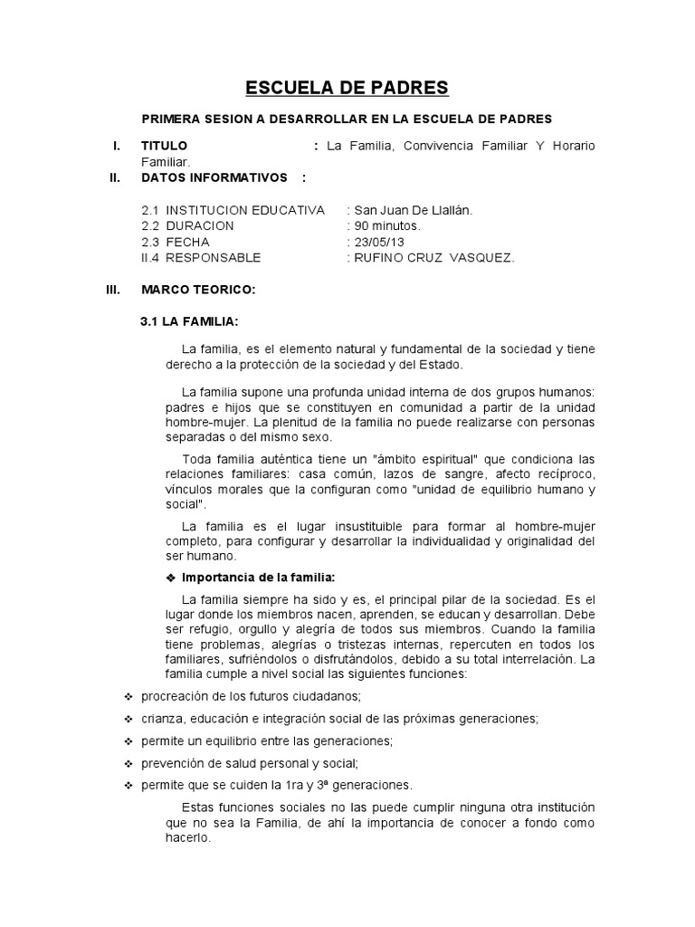 Folleto Escuela para Padres | PDF | Familia | Violencia