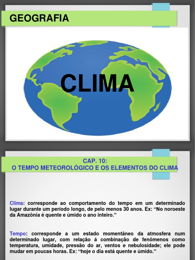 Fatores e Elementos do Clima | PDF | Umidade | Atmosfera