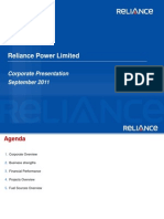 Reliance Power Limited: Corporate Presentation September 2011