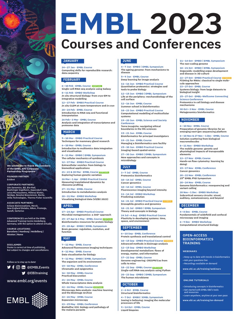 EMBL 2023 Courses & Conferences | PDF | Bioinformatics | Transcriptome