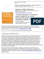 Studies in Higher Education: To Cite This Article: Jane Hemsley-Brown (2012) The Best Education in The World': Reality