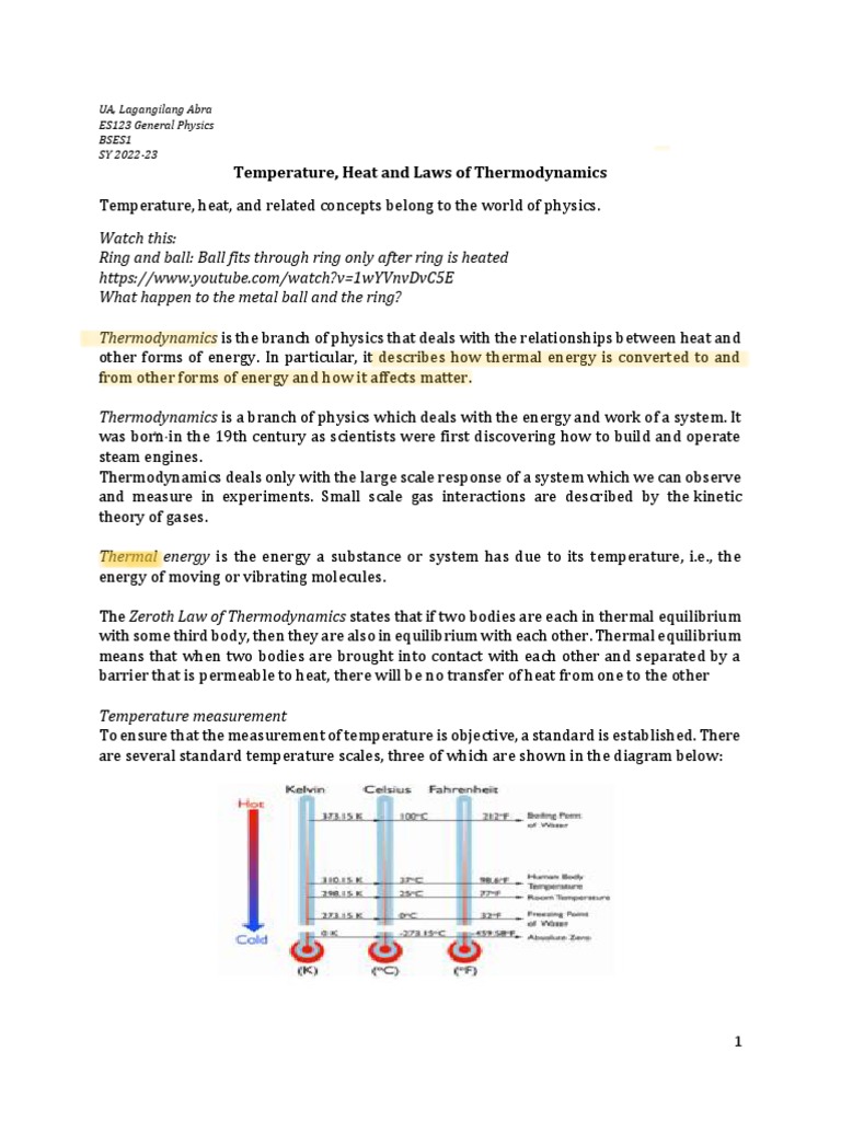 Thermodynamics: Heat, Temperature, and Expansion | PDF | Heat | Temperature