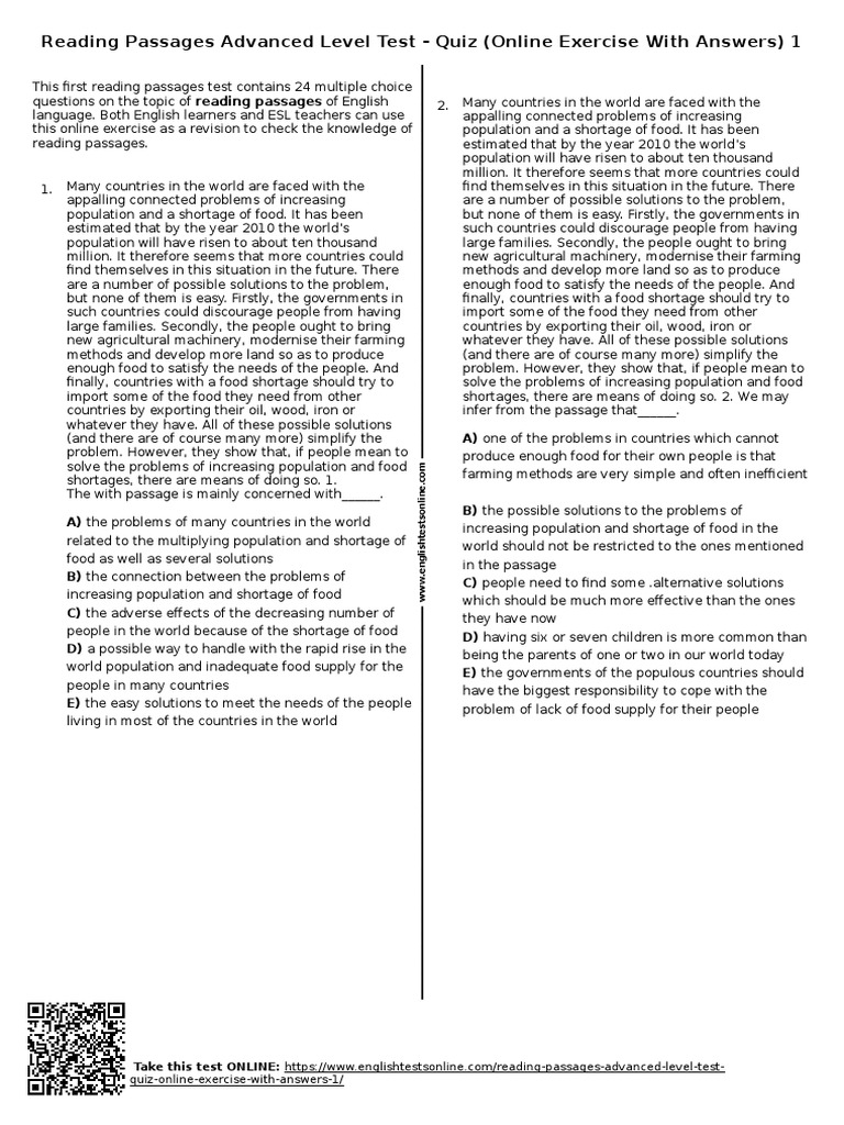 READING PASSAGES FOR ADVANCED LEVEL PDF intelligence overview