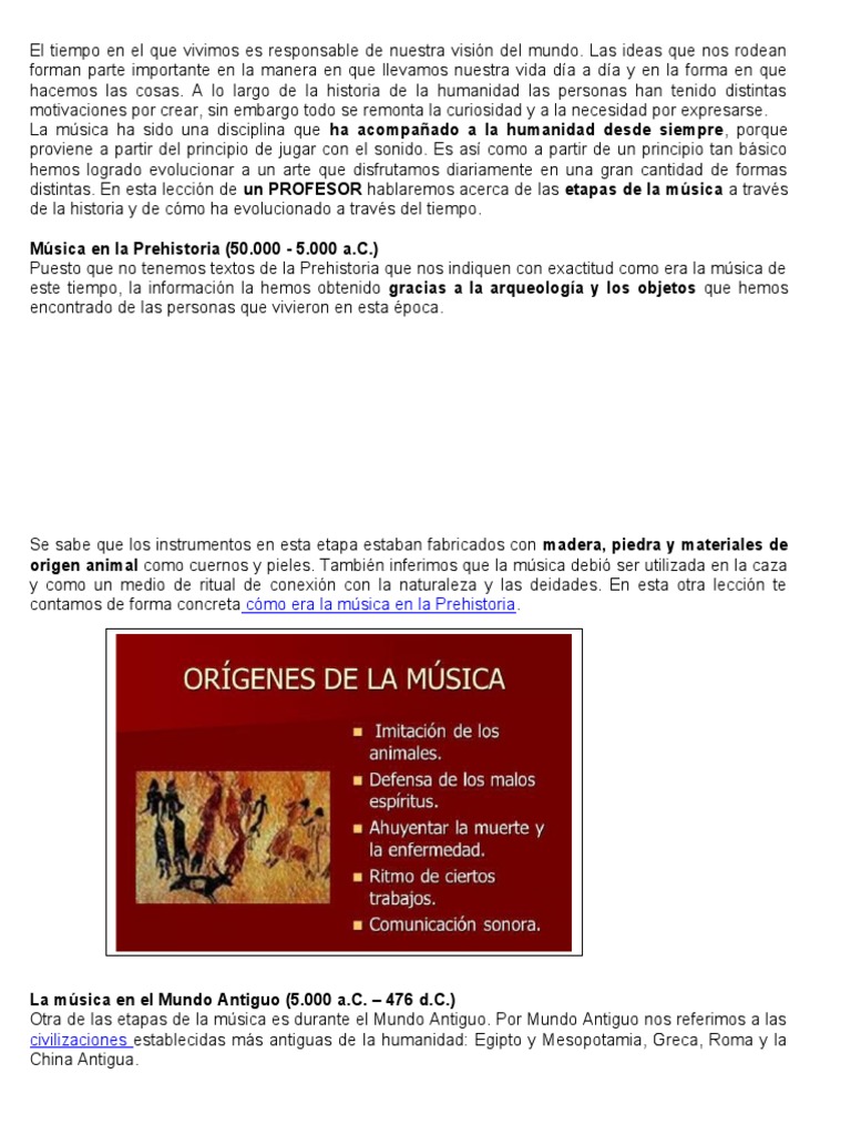Historia de La Musica | PDF | Periodo Clásico (Música) | Las artes ...