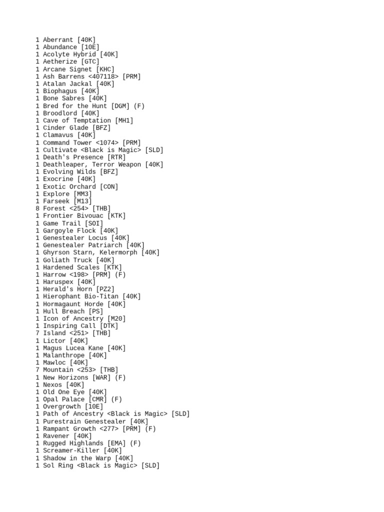 Tyranid Swarm Decklist Overview | PDF